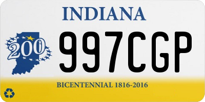 IN license plate 997CGP