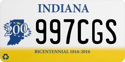 IN license plate 997CGS