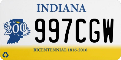 IN license plate 997CGW