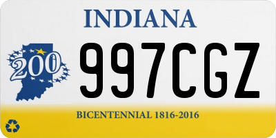 IN license plate 997CGZ