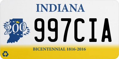 IN license plate 997CIA