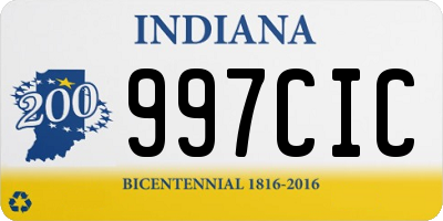 IN license plate 997CIC