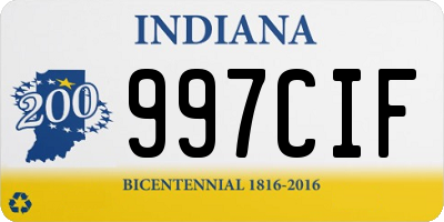 IN license plate 997CIF