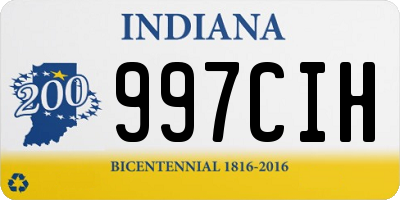 IN license plate 997CIH