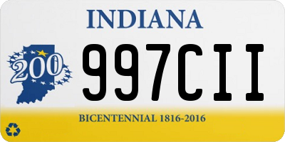 IN license plate 997CII