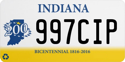 IN license plate 997CIP