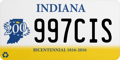 IN license plate 997CIS