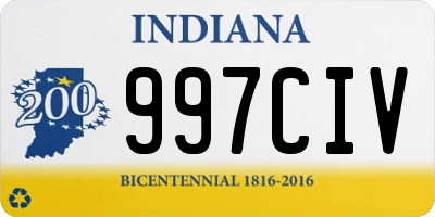 IN license plate 997CIV