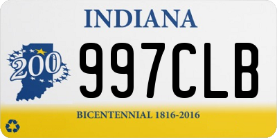 IN license plate 997CLB