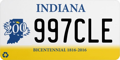 IN license plate 997CLE