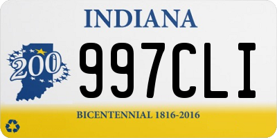 IN license plate 997CLI