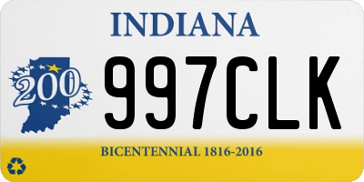 IN license plate 997CLK