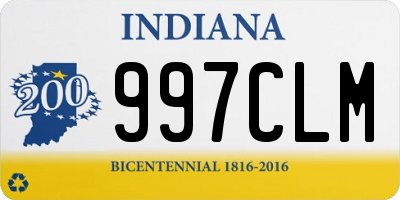 IN license plate 997CLM