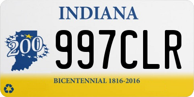 IN license plate 997CLR