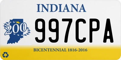 IN license plate 997CPA
