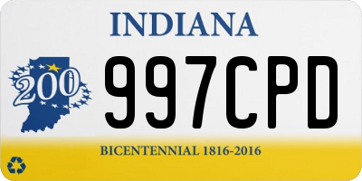 IN license plate 997CPD