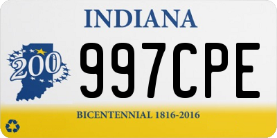 IN license plate 997CPE