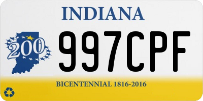 IN license plate 997CPF