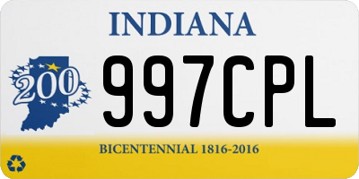 IN license plate 997CPL