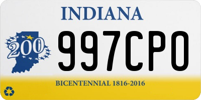 IN license plate 997CPO