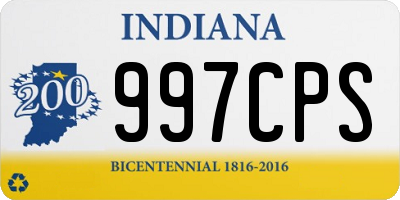 IN license plate 997CPS