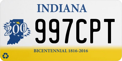 IN license plate 997CPT