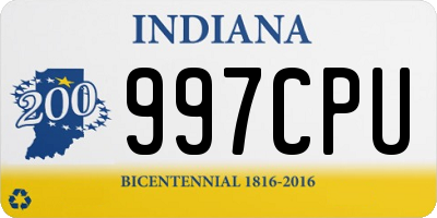 IN license plate 997CPU