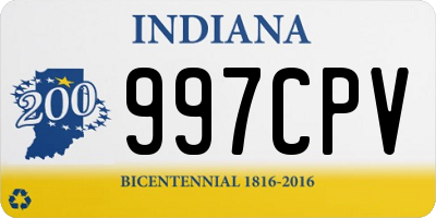 IN license plate 997CPV