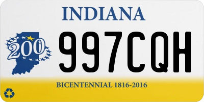 IN license plate 997CQH