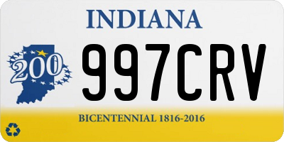 IN license plate 997CRV