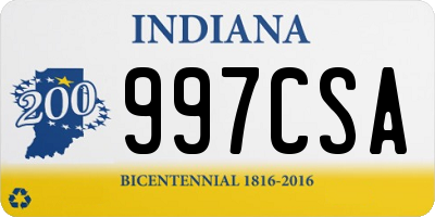 IN license plate 997CSA