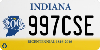 IN license plate 997CSE