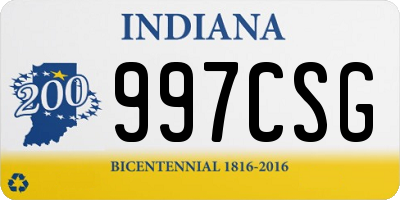 IN license plate 997CSG