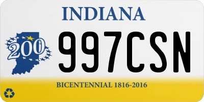 IN license plate 997CSN