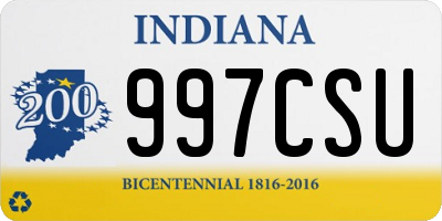 IN license plate 997CSU