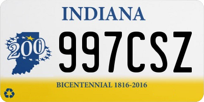 IN license plate 997CSZ