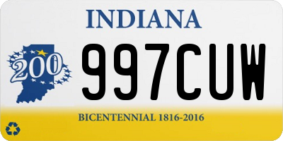 IN license plate 997CUW