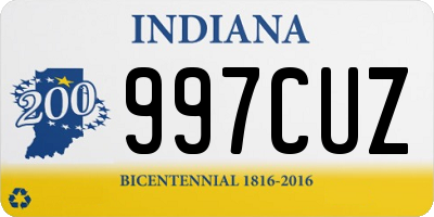 IN license plate 997CUZ