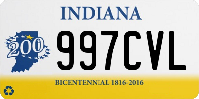 IN license plate 997CVL