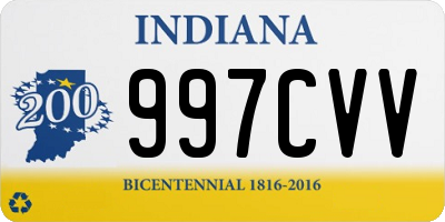 IN license plate 997CVV