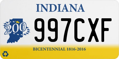 IN license plate 997CXF