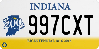 IN license plate 997CXT