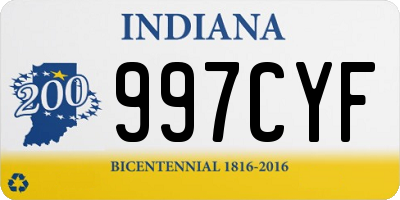 IN license plate 997CYF