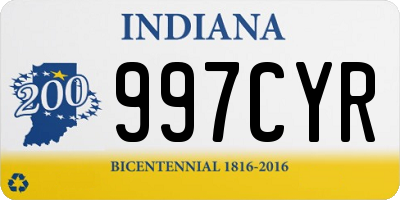 IN license plate 997CYR