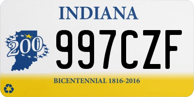 IN license plate 997CZF