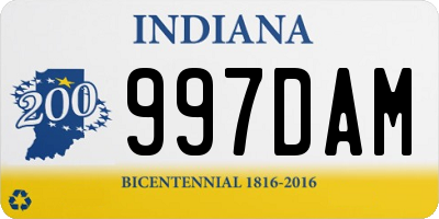 IN license plate 997DAM