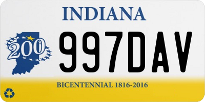 IN license plate 997DAV