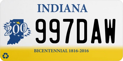 IN license plate 997DAW