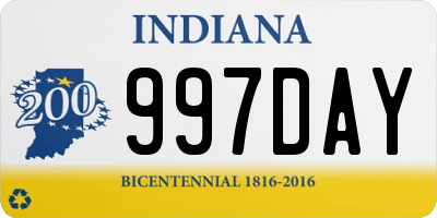 IN license plate 997DAY