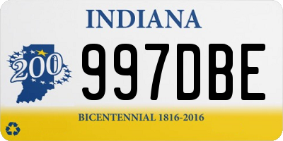 IN license plate 997DBE